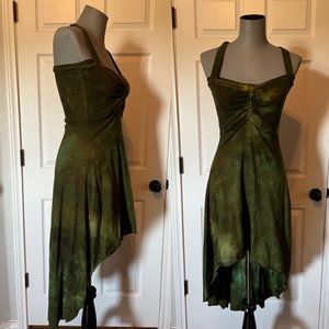 Green handmade fairy dress by blossoming bumble